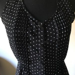 Black Polka Dot Sheer Blouse SZ Medium 7-9